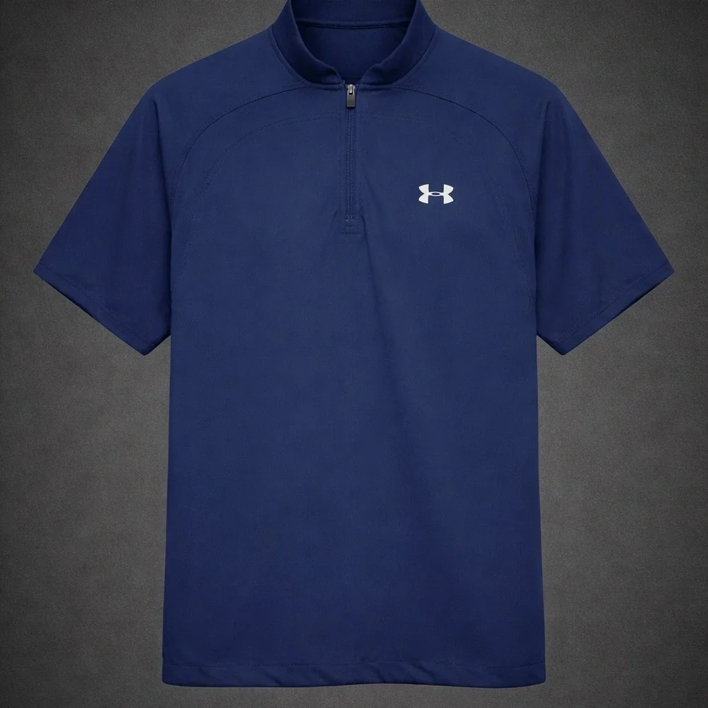 Under Armour Quarter Zip Pullover Navy Short Sleeve Golf Athletic Men’s Large